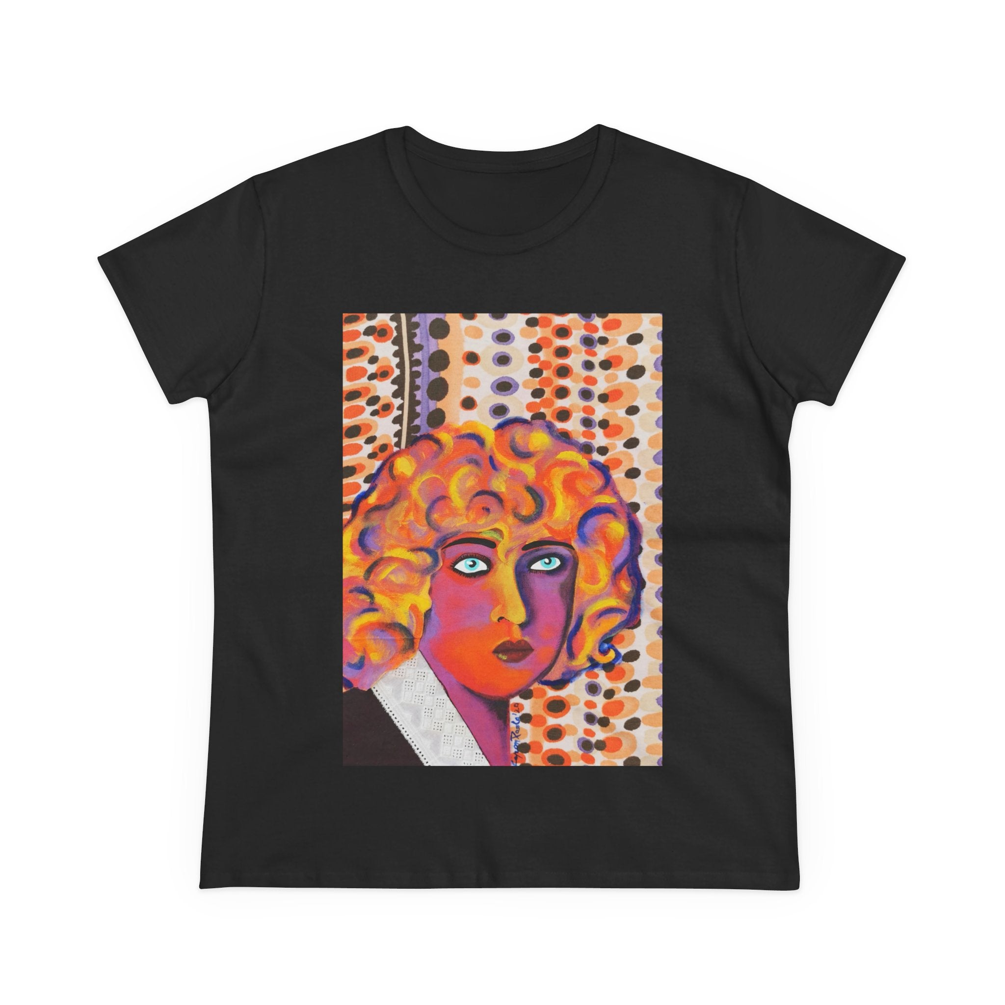 Artistic Nahui Olin Portrait Tee — Vibrant Pop Art Woman Graphic T‑Shirt