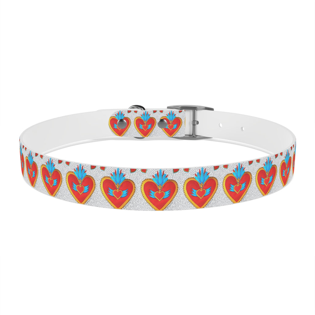 Collier pour chien motif Sacré-Cœur — Motif cœur coloré d'art populaire pour animaux de compagnie