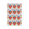 Mexican Sacred Heart Pattern Microfiber Tea Towel - Colorful Folk Art Hearts