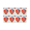 Heart Motif Pet Food Mat (12x18) — Colorful Sacred Heart Pattern for Dogs & Cats