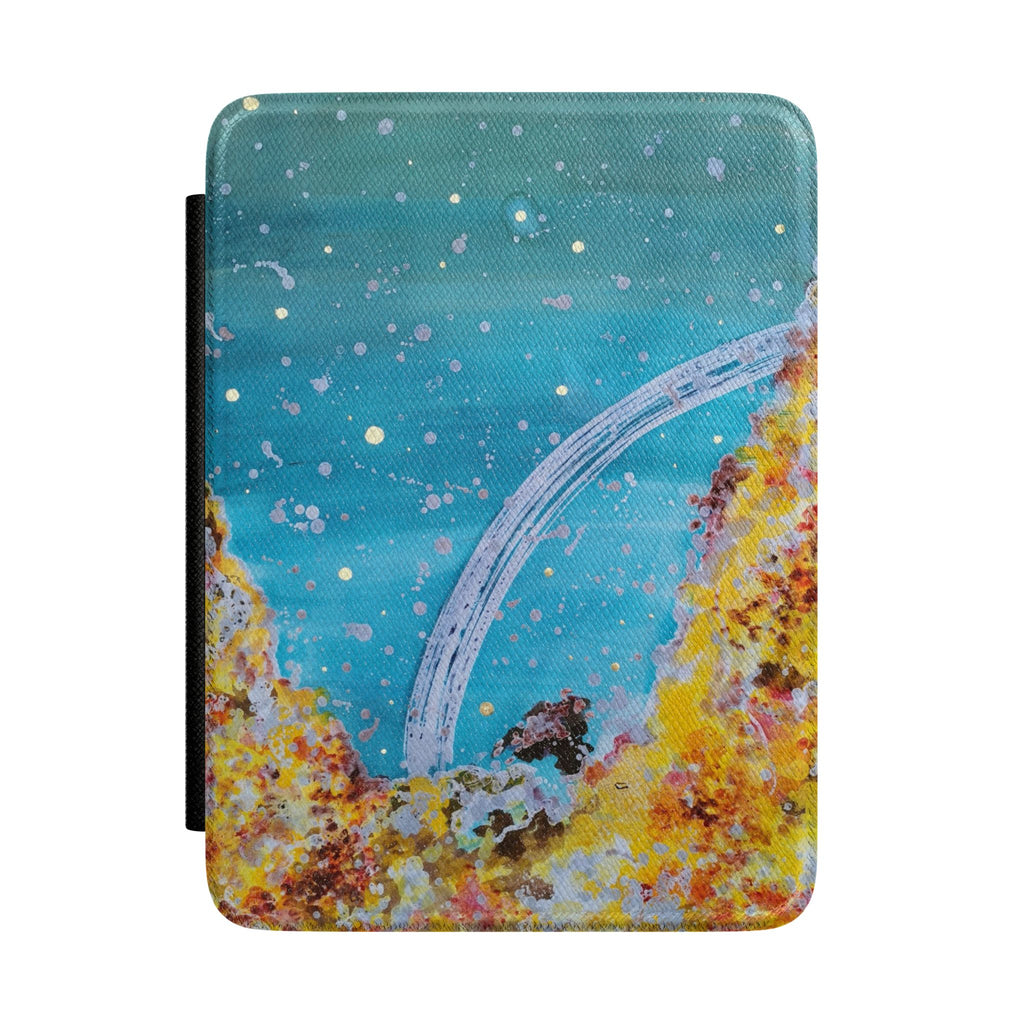 Kindle Case - Celestial Ocean Watercolor Cover with Golden Reef