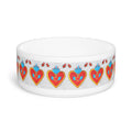 Ceramic Pet Bowl with Colorful Sacred Heart Pattern — Decorative Dog & Cat Dish