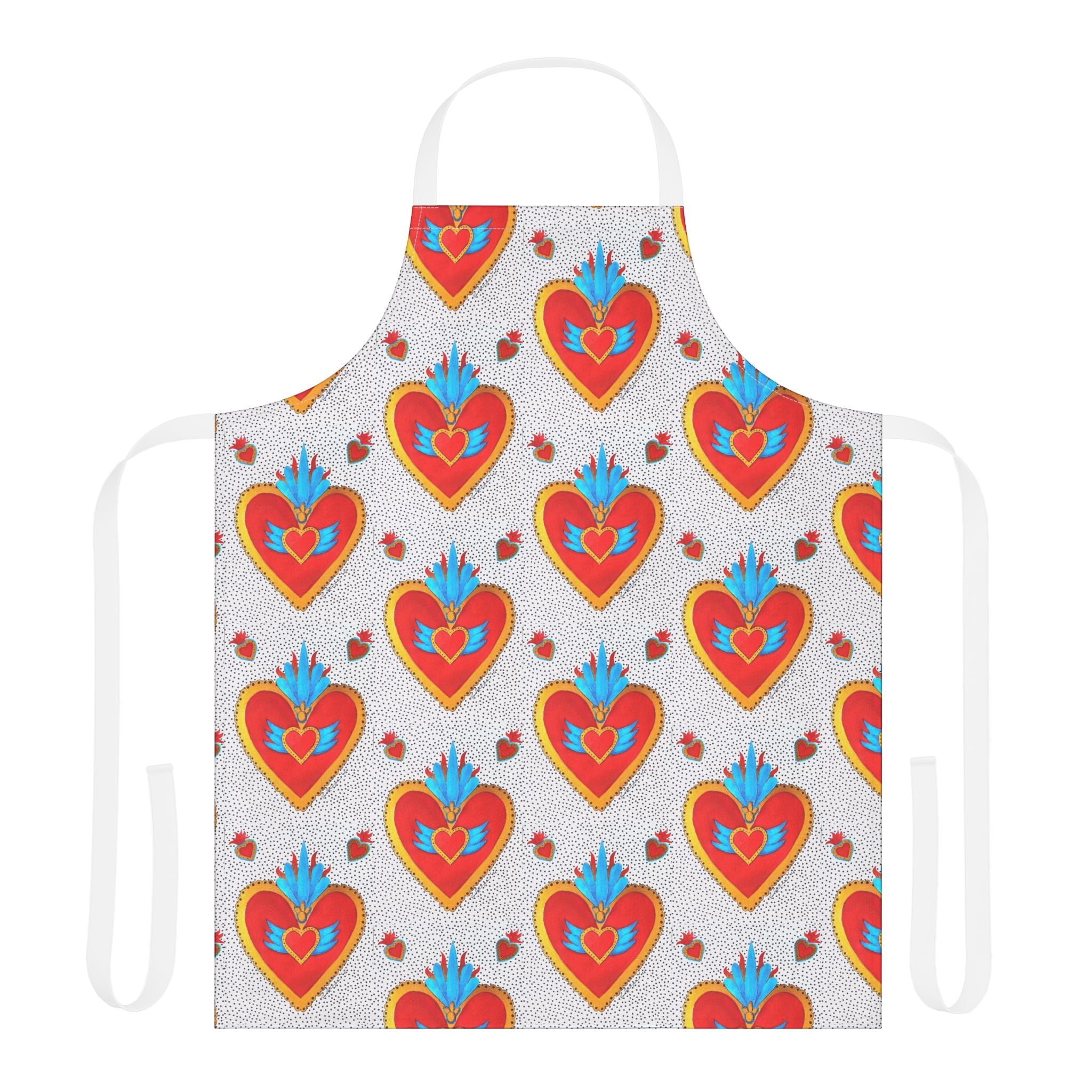 Tablier Motif Cœur Folklorique – Tablier de cuisine Milagro mexicain coloré