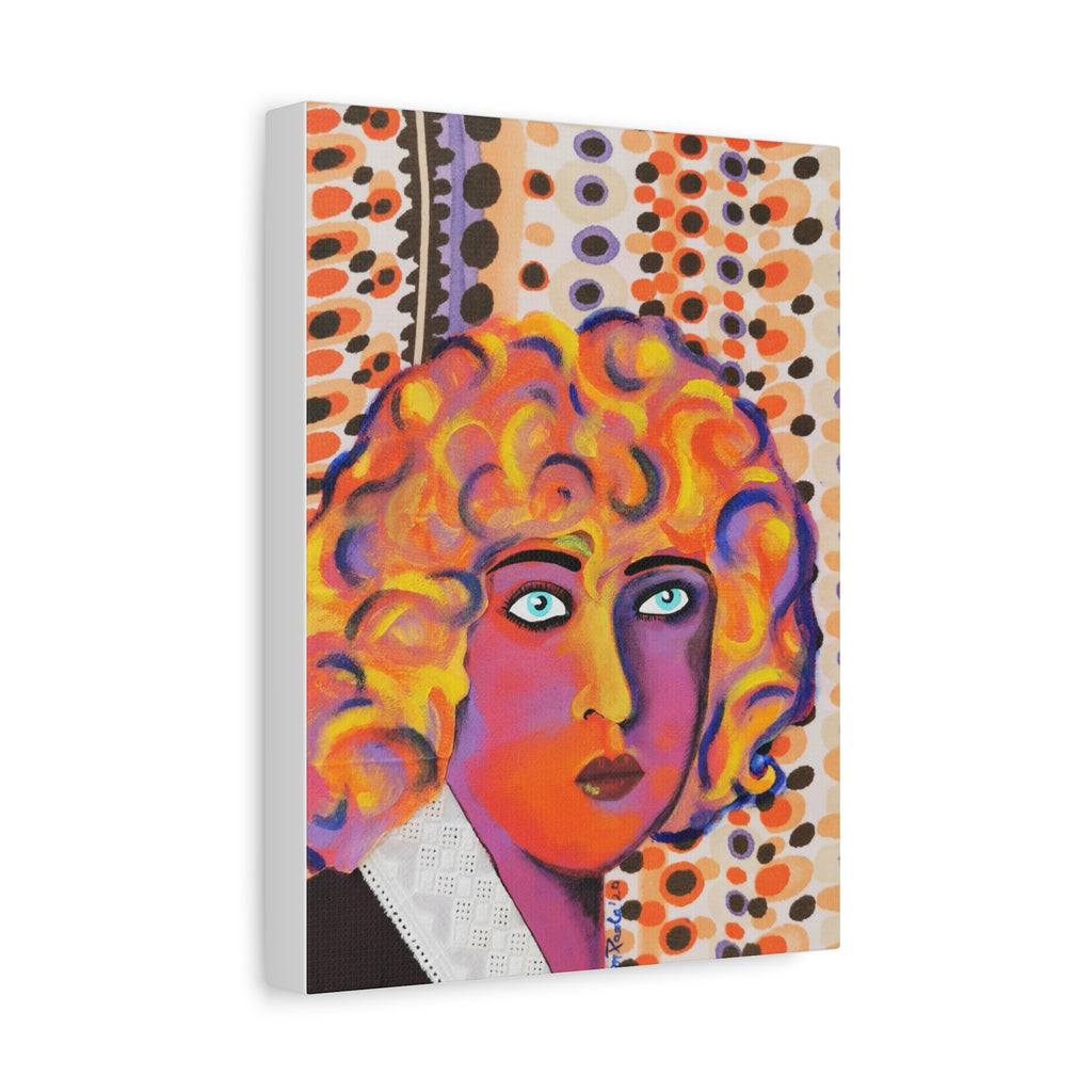 Colorful Pop Art Nahui Olin Portrait Canvas - Matte Stretched Wall Art