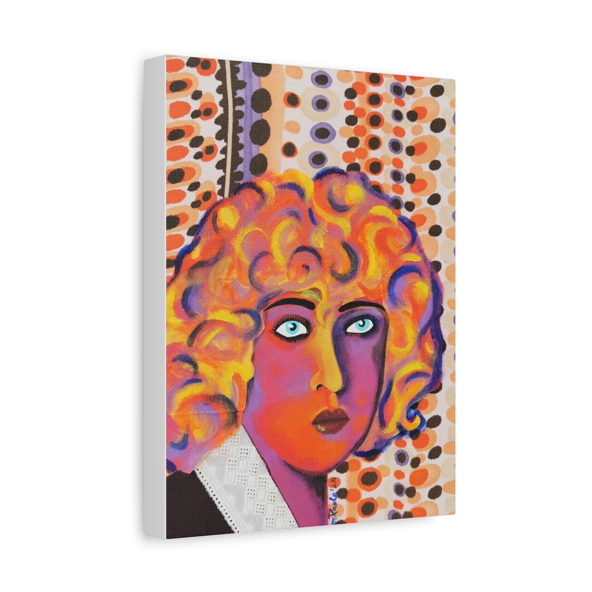 Colorful Pop Art Nahui Olin Portrait Canvas - Matte Stretched Wall Art