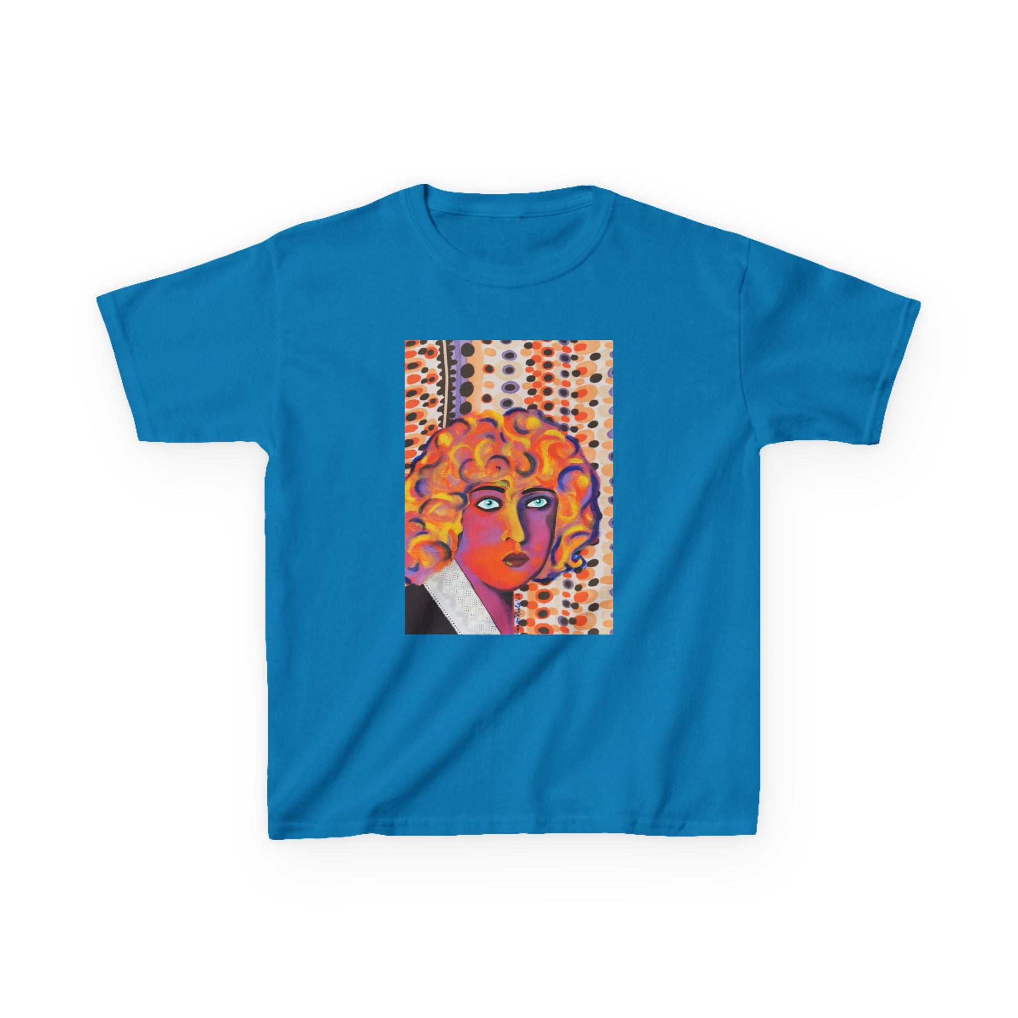 Kids Art Tee — Colorful Nahui Olin Pop Portrait Graphic