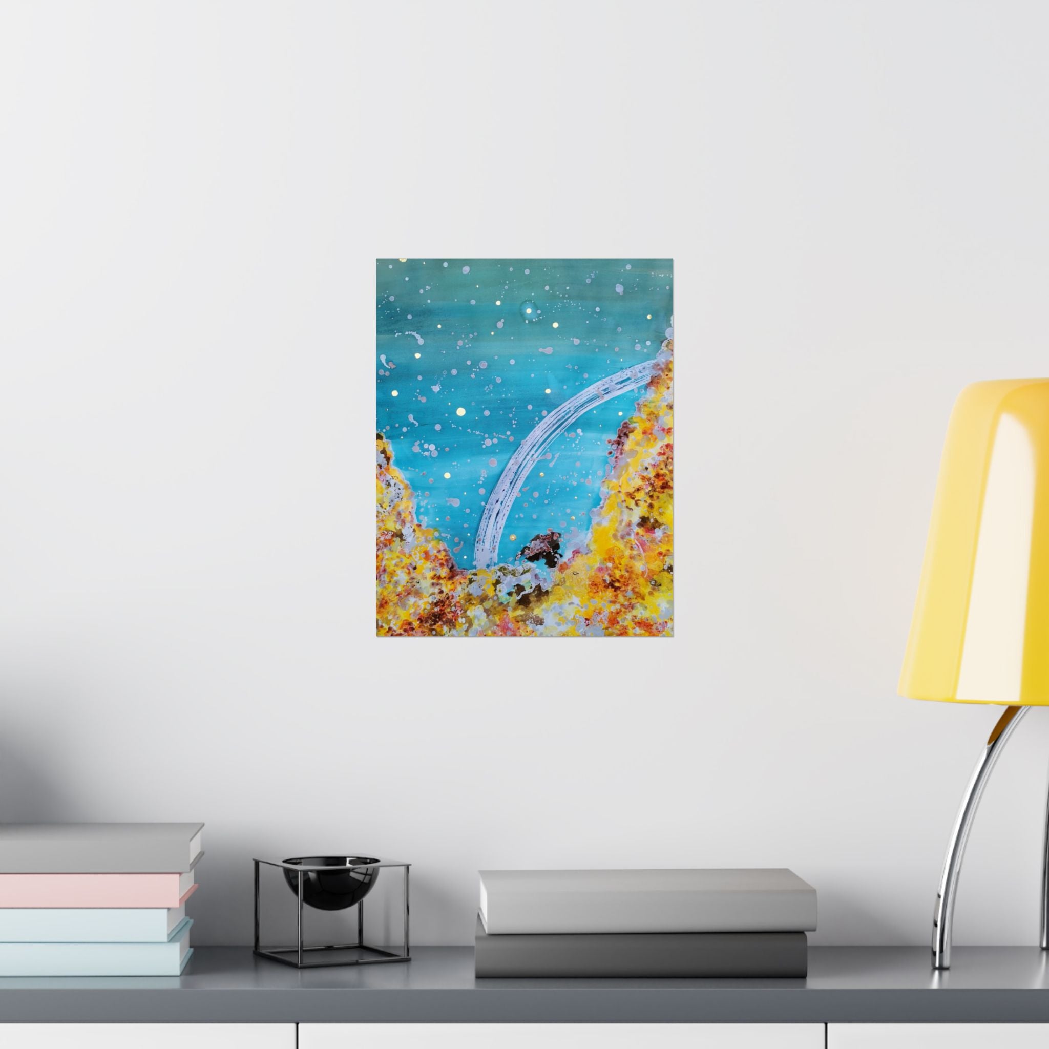 Abstract Ocean Sky Poster — Turquoise Arch Matte Vertical Art Print