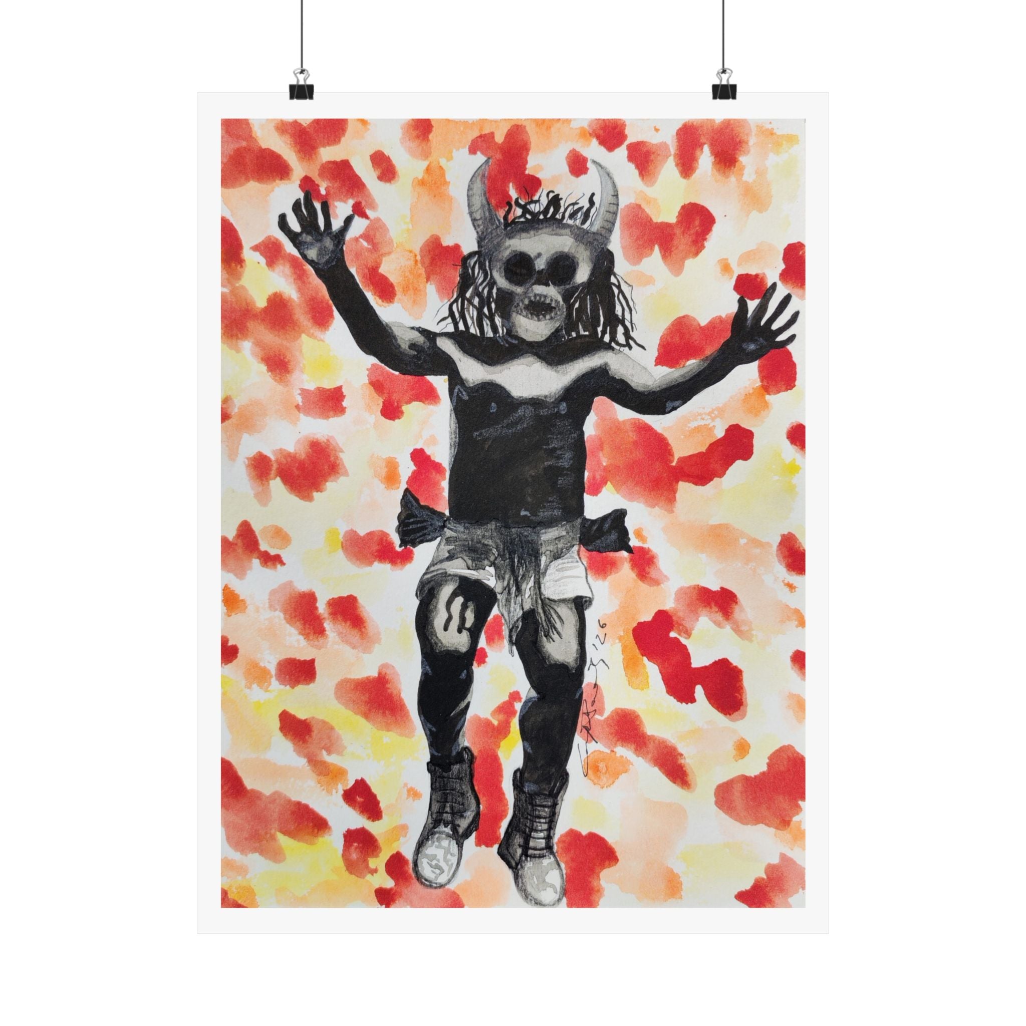 "Diablo de Tilcajete" Devil kid Art Poster — Grunge Pop Surreal Matte Vertical Print