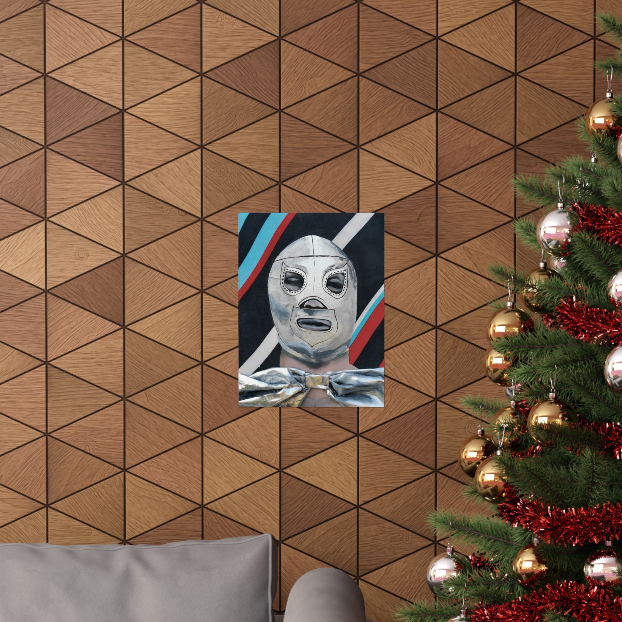 "El Santo" Luchador Mask Matte Poster — Vintage Mexican Wrestling Art Print (Vertical)