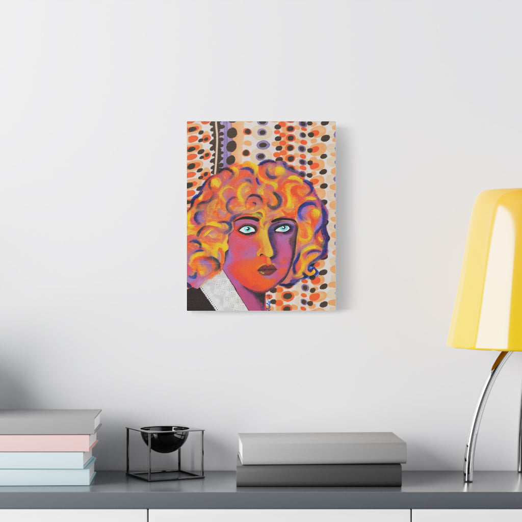 Colorful Pop Art Nahui Olin Portrait Canvas - Matte Stretched Wall Art