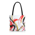 Abstract Brushstroke Tote Bag â€” Red, Black & Gold Artistic All-Over Print