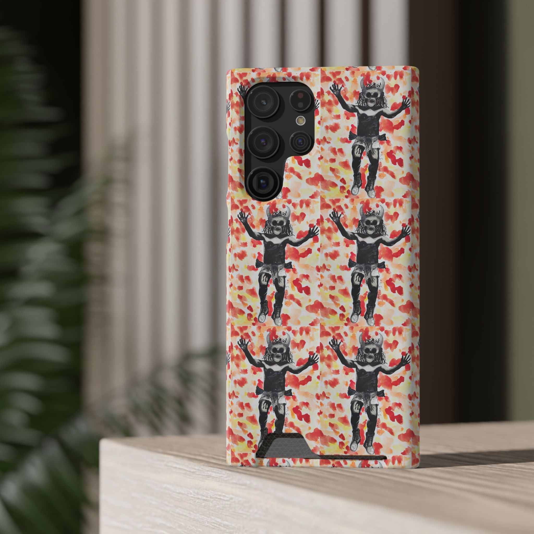 Phone Case — Mexican Devil Pattern with Card Holder