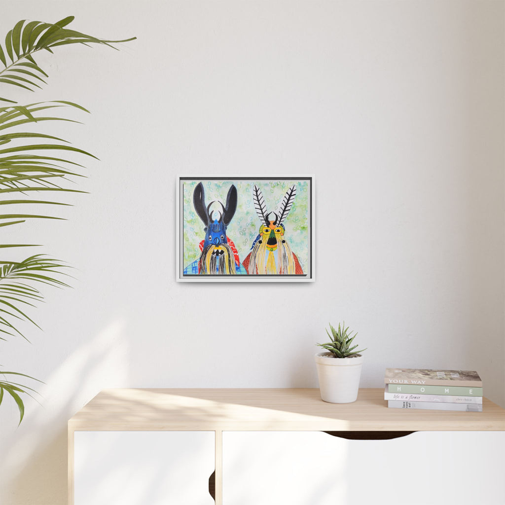 Colorful Folk Mask Matte Canvas Print (Framed)