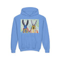 Youth Hoodie — Colorful Folk Art Animal Masks Pullover