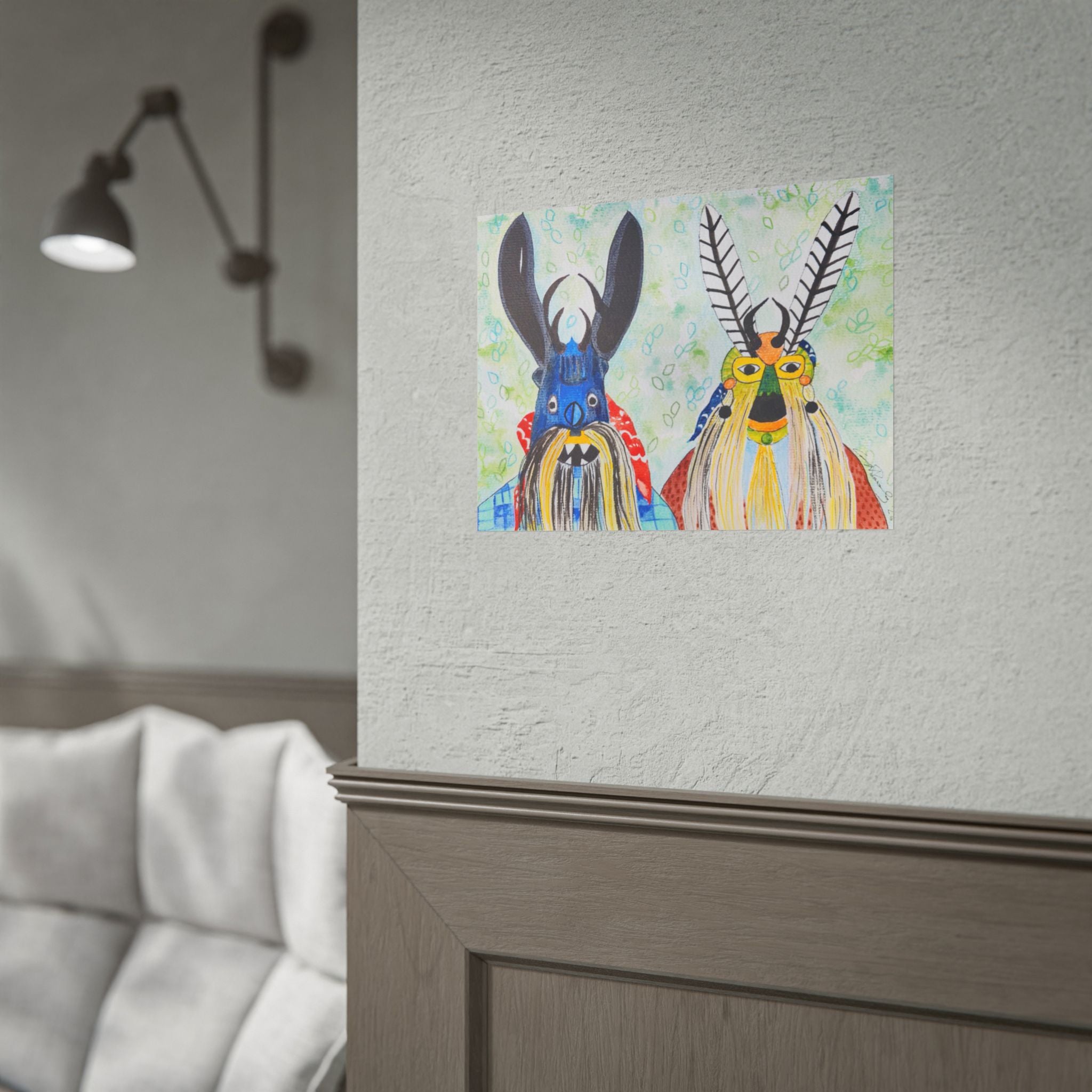 Rolled Poster — Colorful Folk Mask Art Print