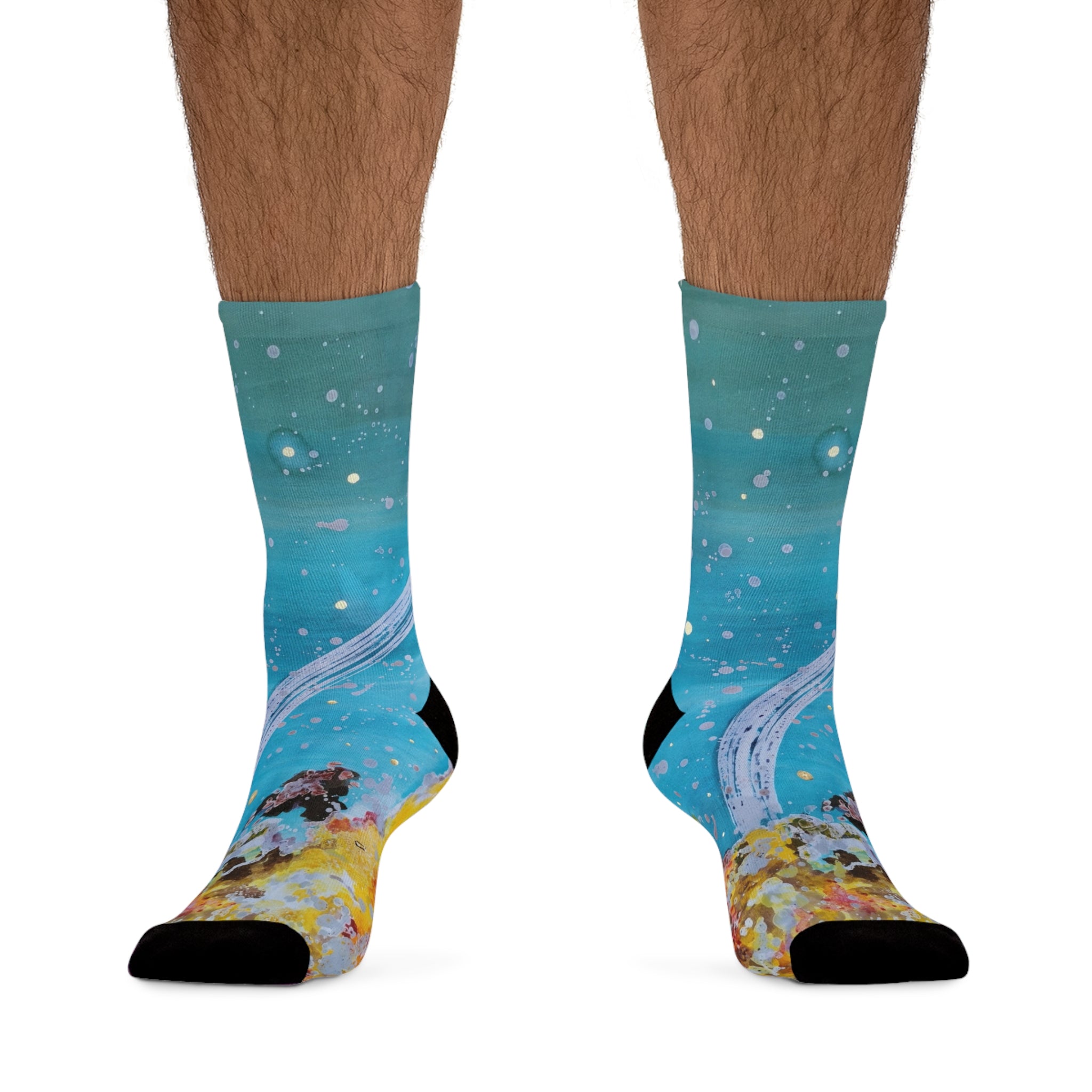 Ocean Whale Crew Socks — Recycled Poly Aquatic Print Socks