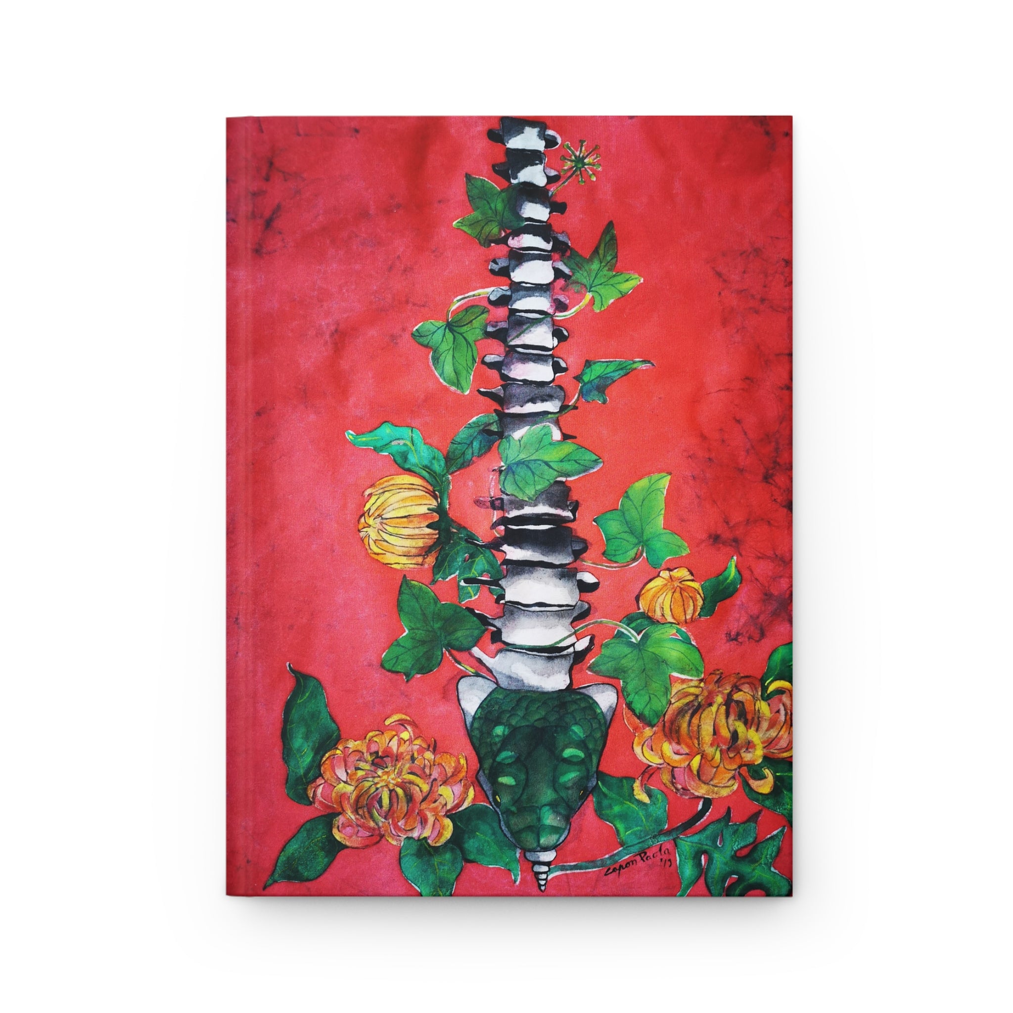 Floral Spine Hardcover Journal — Botanical Anatomy Art Notebook