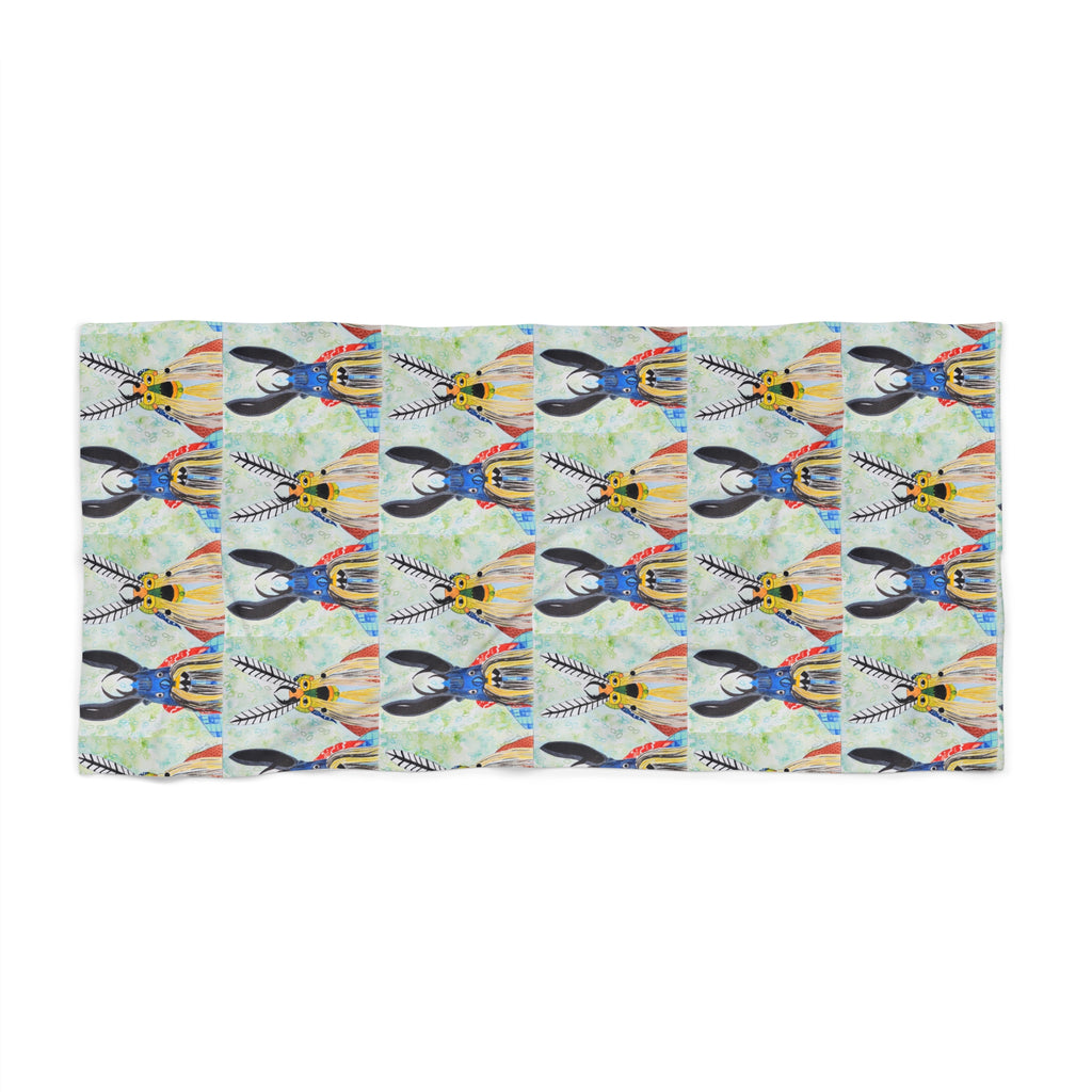 Colorful Toucan Pattern Beach Towel — Tropical Bird Print Summer Towel