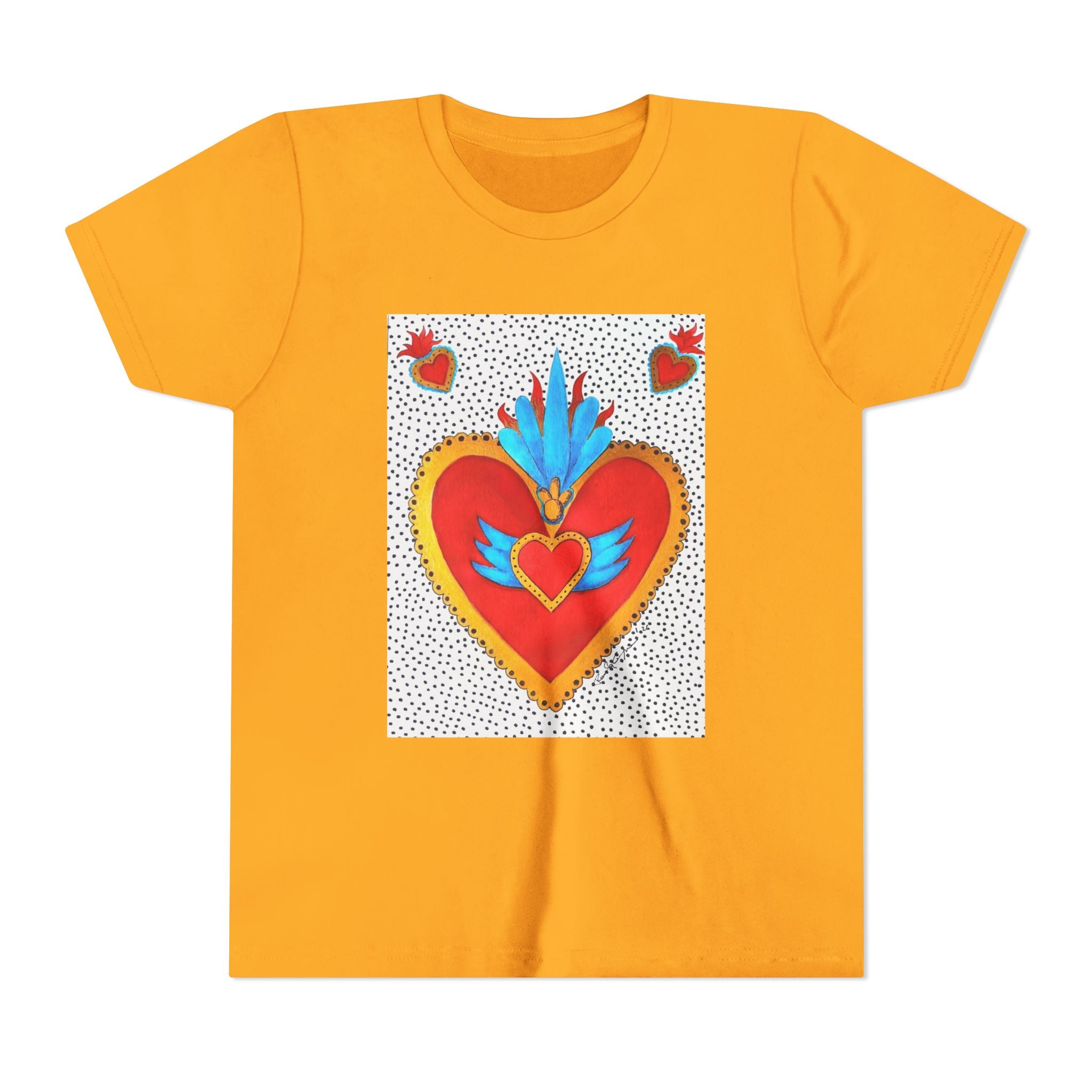 Youth Tee â€” Colorful Sacred Heart Graphic Kids Shirt