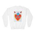 "Corazon de hojalata" Youth Crewneck Sweatshirt — Bright Sacred Heart Graphic Tee for Kids