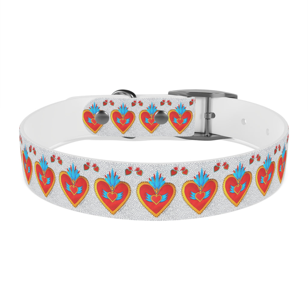Collier pour chien motif Sacré-Cœur — Motif cœur coloré d'art populaire pour animaux de compagnie