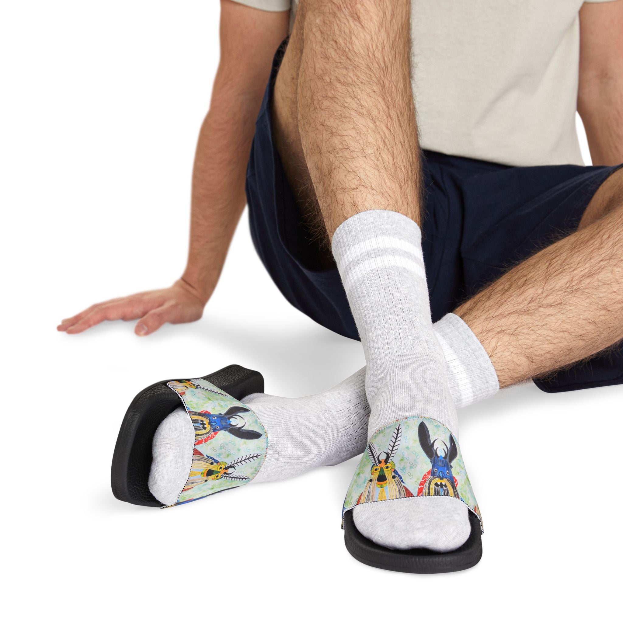 Floral Surf Slide Sandals — Men's Removable-Strap Beach Slides