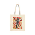 Canvas Tote Bag — Mexican Devil Art Tote (Red Confetti Background)