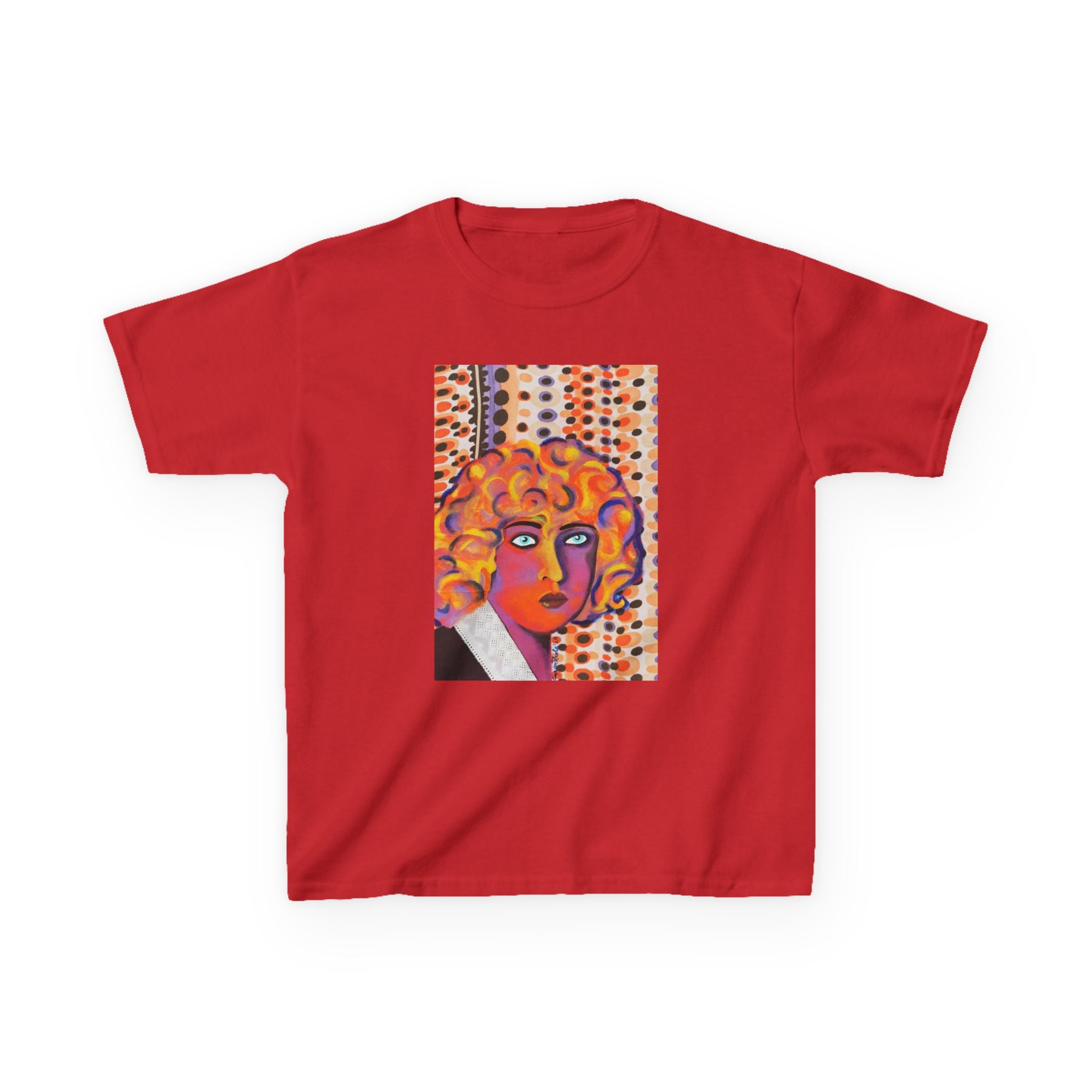 Kids Art Tee — Colorful Nahui Olin Pop Portrait Graphic