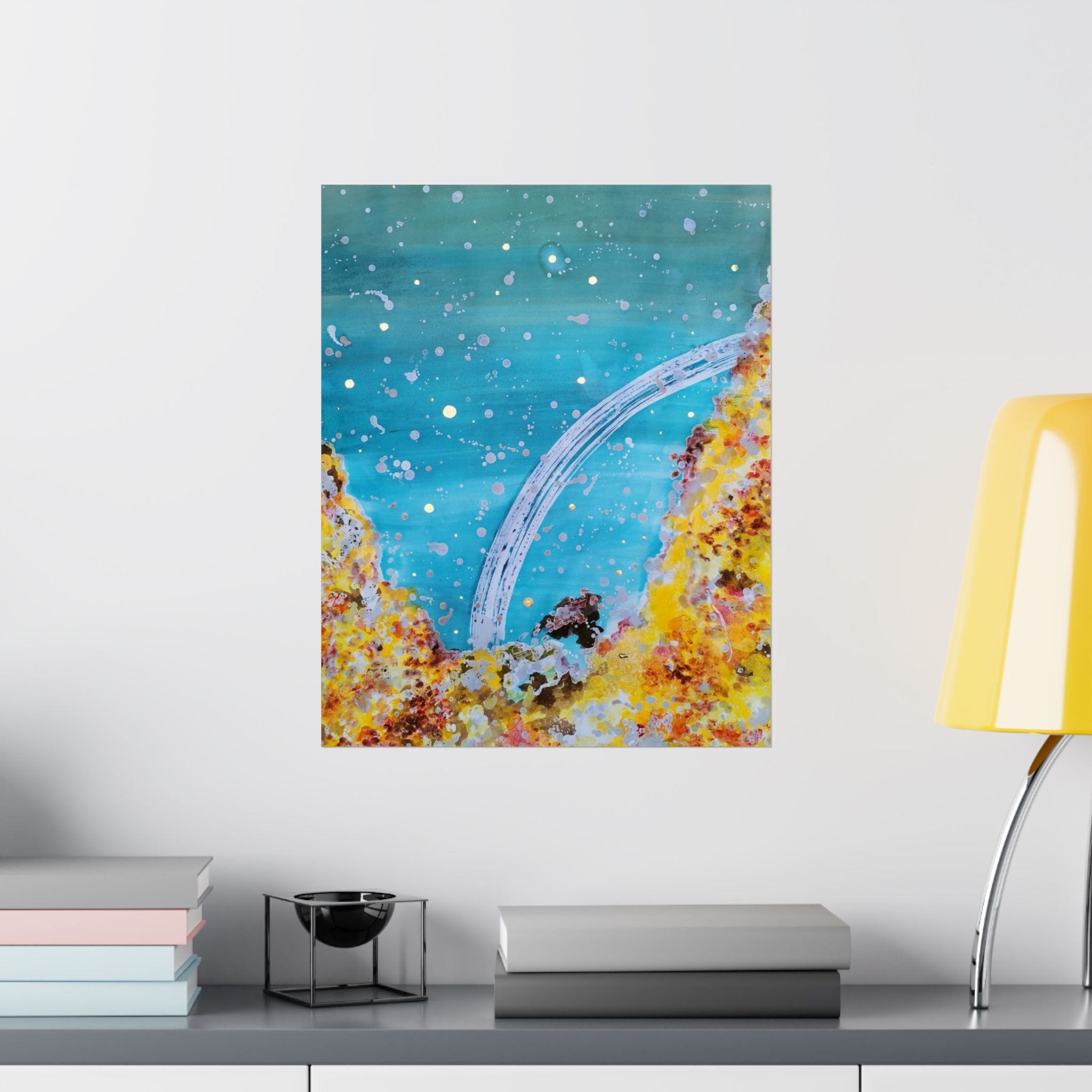 Abstract Ocean Sky Poster — Turquoise Arch Matte Vertical Art Print
