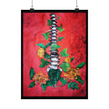 Spine & Chrysanthemum Art Poster — Botanical Anatomy Vertical Print