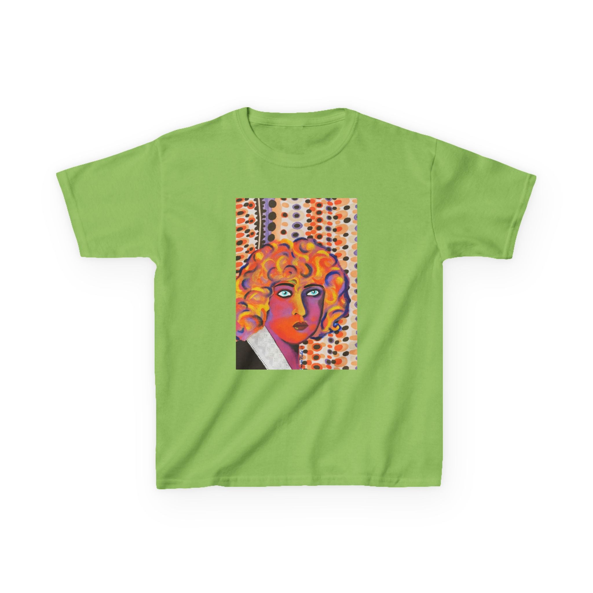 Kids Art Tee — Colorful Nahui Olin Pop Portrait Graphic