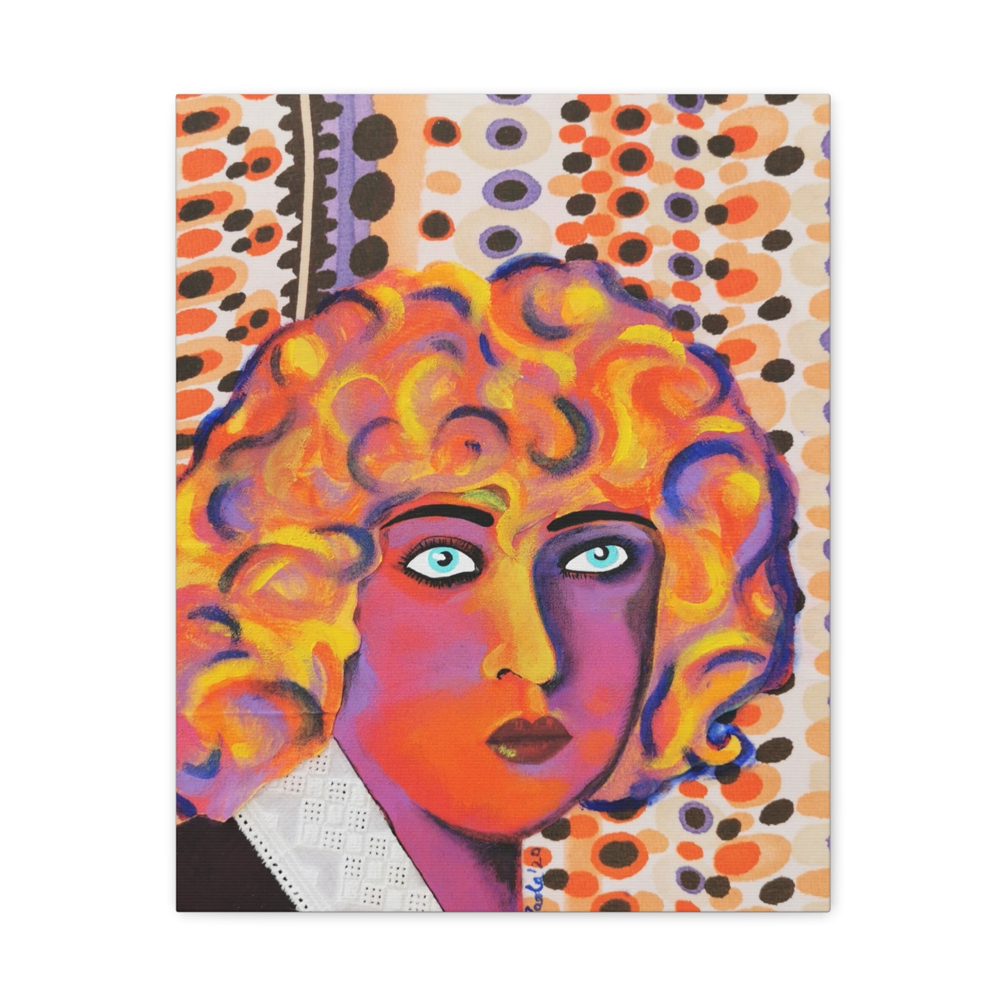 Colorful Pop Art Nahui Olin Portrait Canvas - Matte Stretched Wall Art