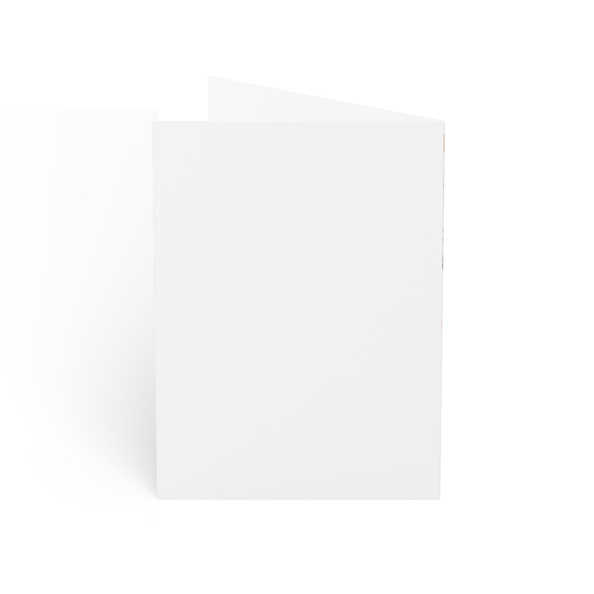 Abstract Brushstroke Greeting Cards — Modern Red, Black & Gold Folded Note Cards (1 / 10 / 30 / 50pcs)