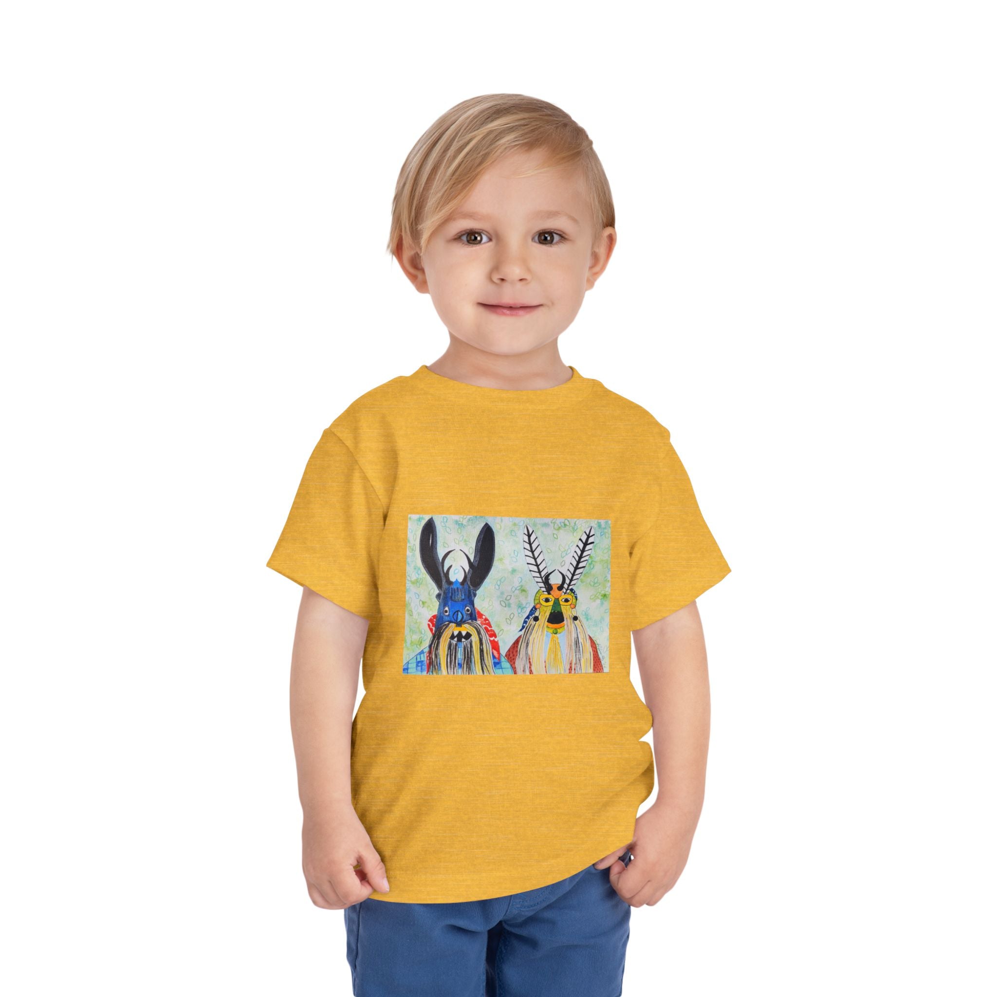 Toddler Tee — Colorful Folk Deer Illustration Kids Shirt