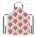 Folk Heart Pattern Apron — Colorful Mexican Milagro Kitchen Apron