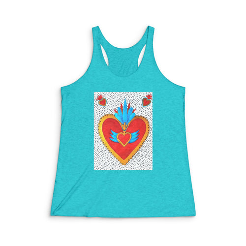 "Corazon de hojalata" Heart Racerback Tank — Bold Folk Art Valentine Top