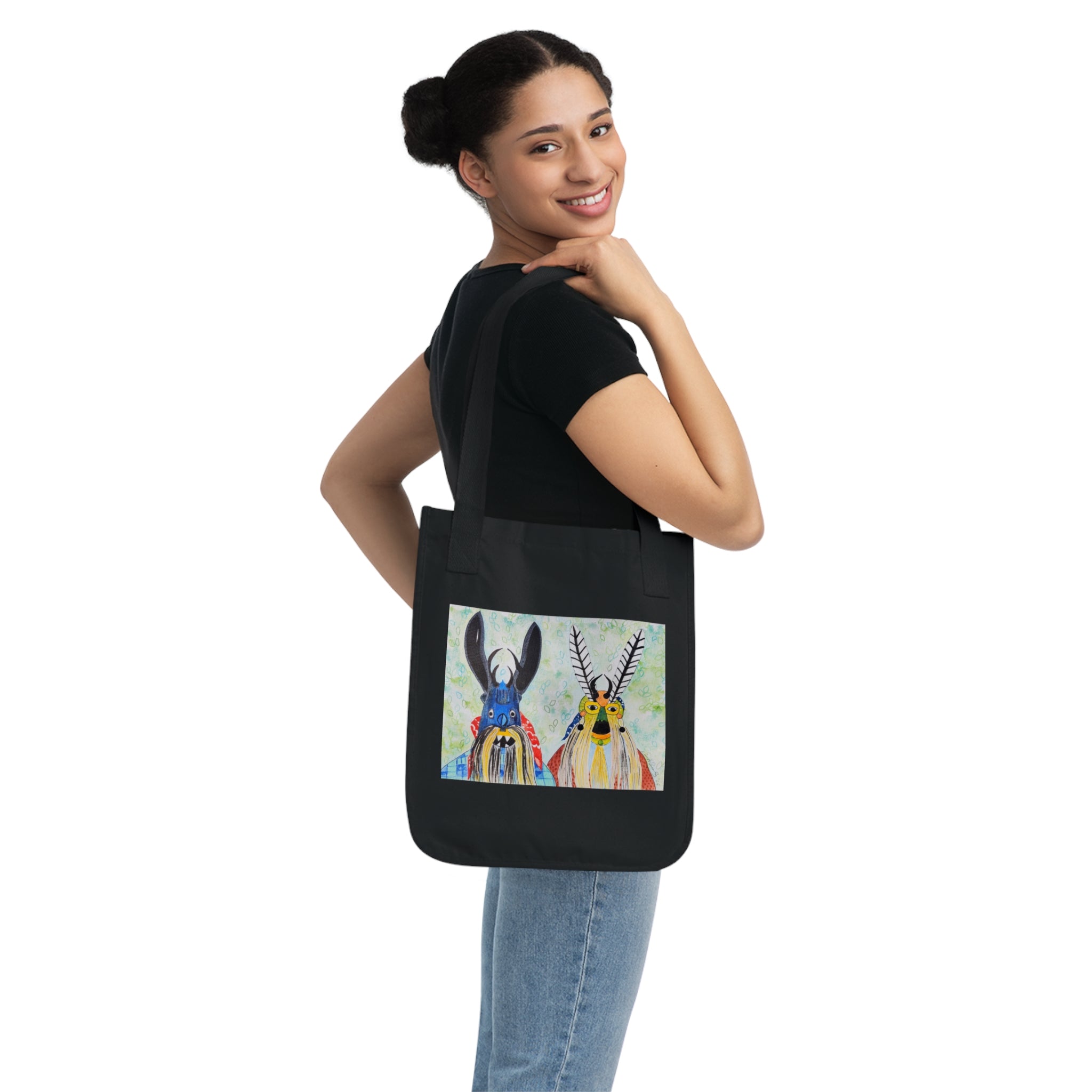 Tote Bag — Colorful Folk Art Animal Portraits Canvas Tote