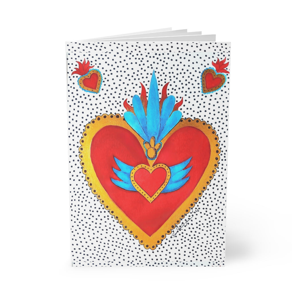 A5 Sacred Heart Notebook — Colorful Folk Art Journal
