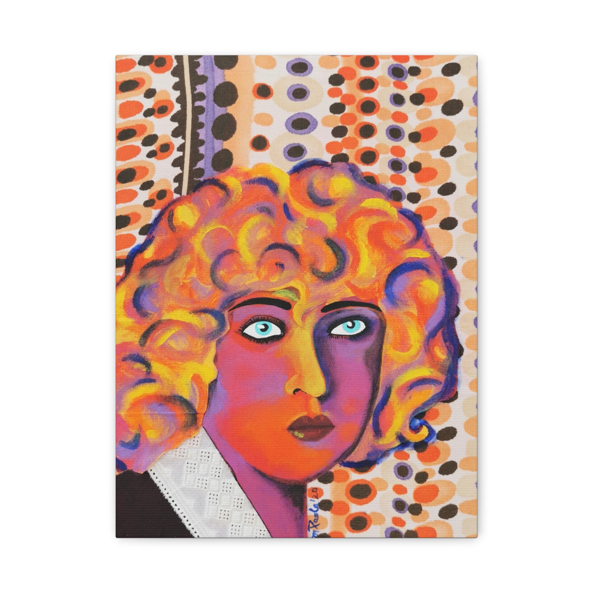 Colorful Pop Art Nahui Olin Portrait Canvas - Matte Stretched Wall Art