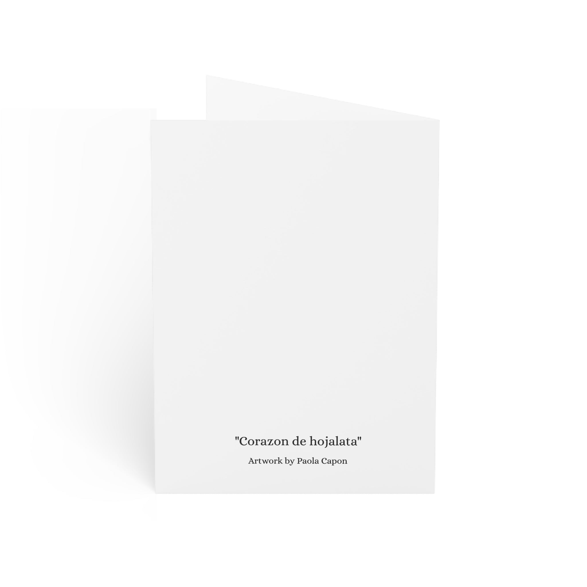 Folk Art Sacred Heart Greeting Card — Blank Inside (Single or Multipack)