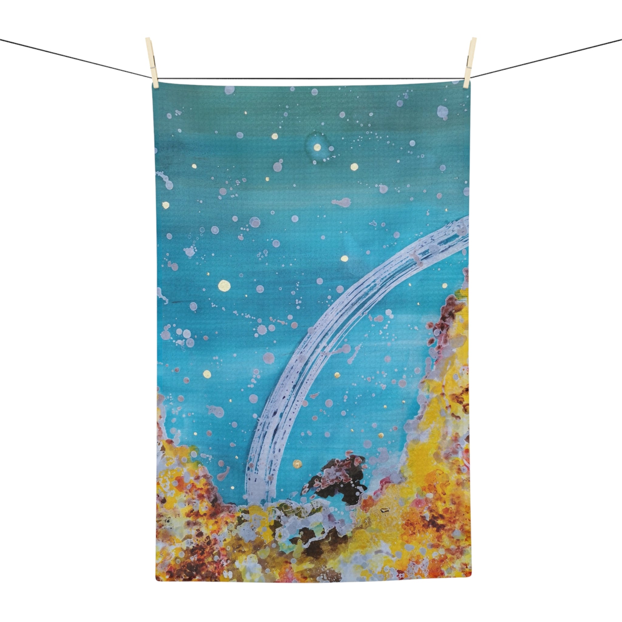 Abstract Ocean Arc Microfiber Tea Towel