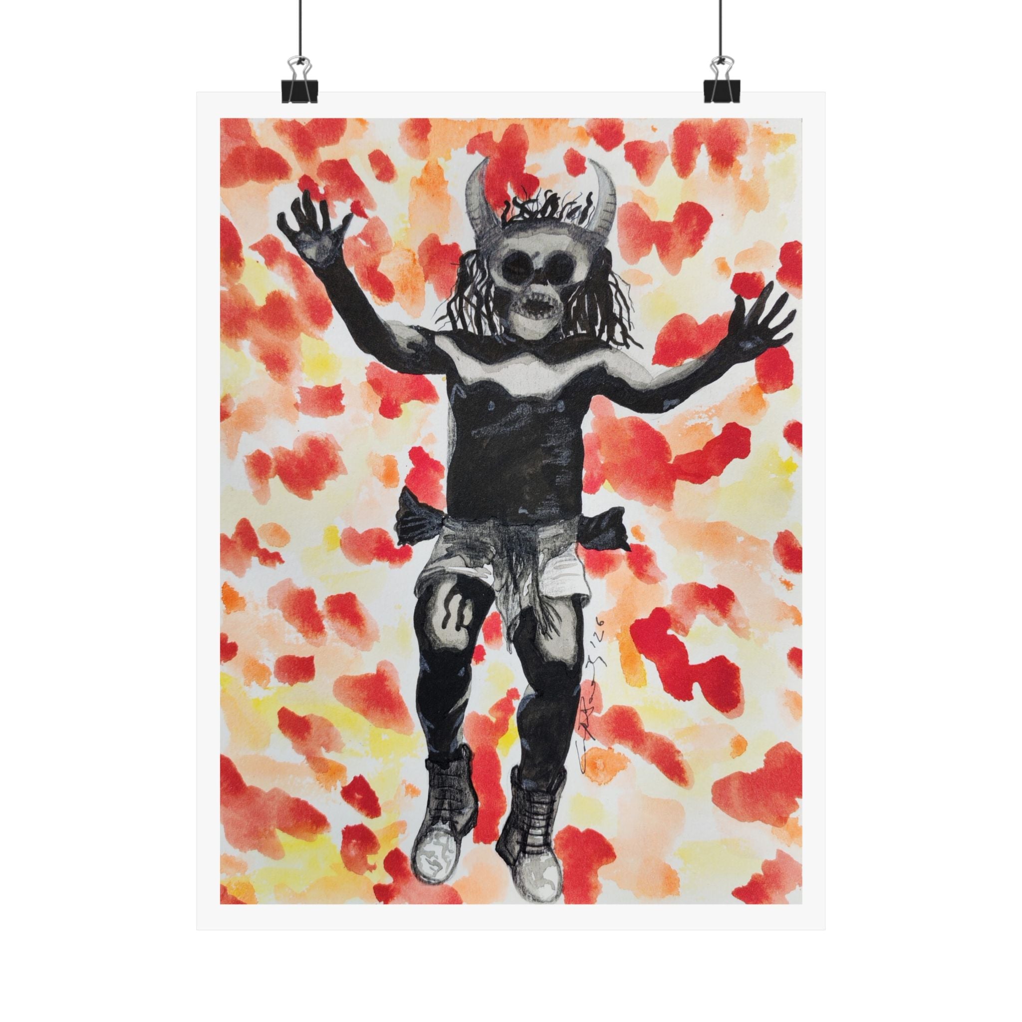 "Diablo de Tilcajete" Devil kid Art Poster — Grunge Pop Surreal Matte Vertical Print
