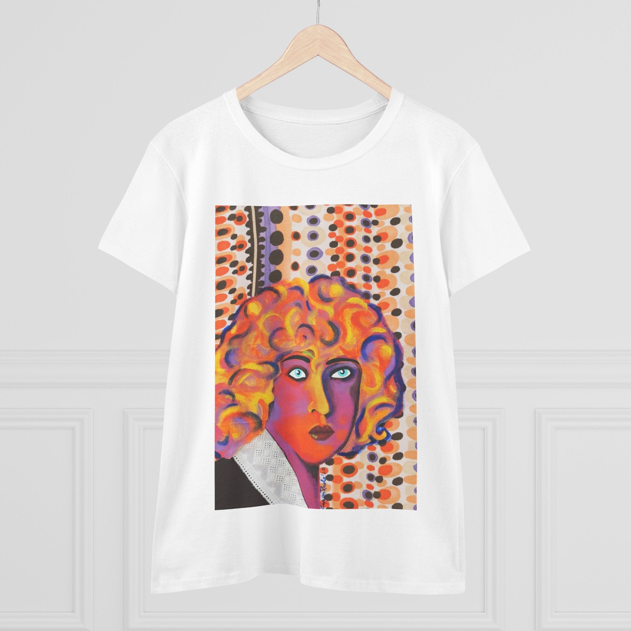 Artistic Nahui Olin Portrait Tee — Vibrant Pop Art Woman Graphic T‑Shirt