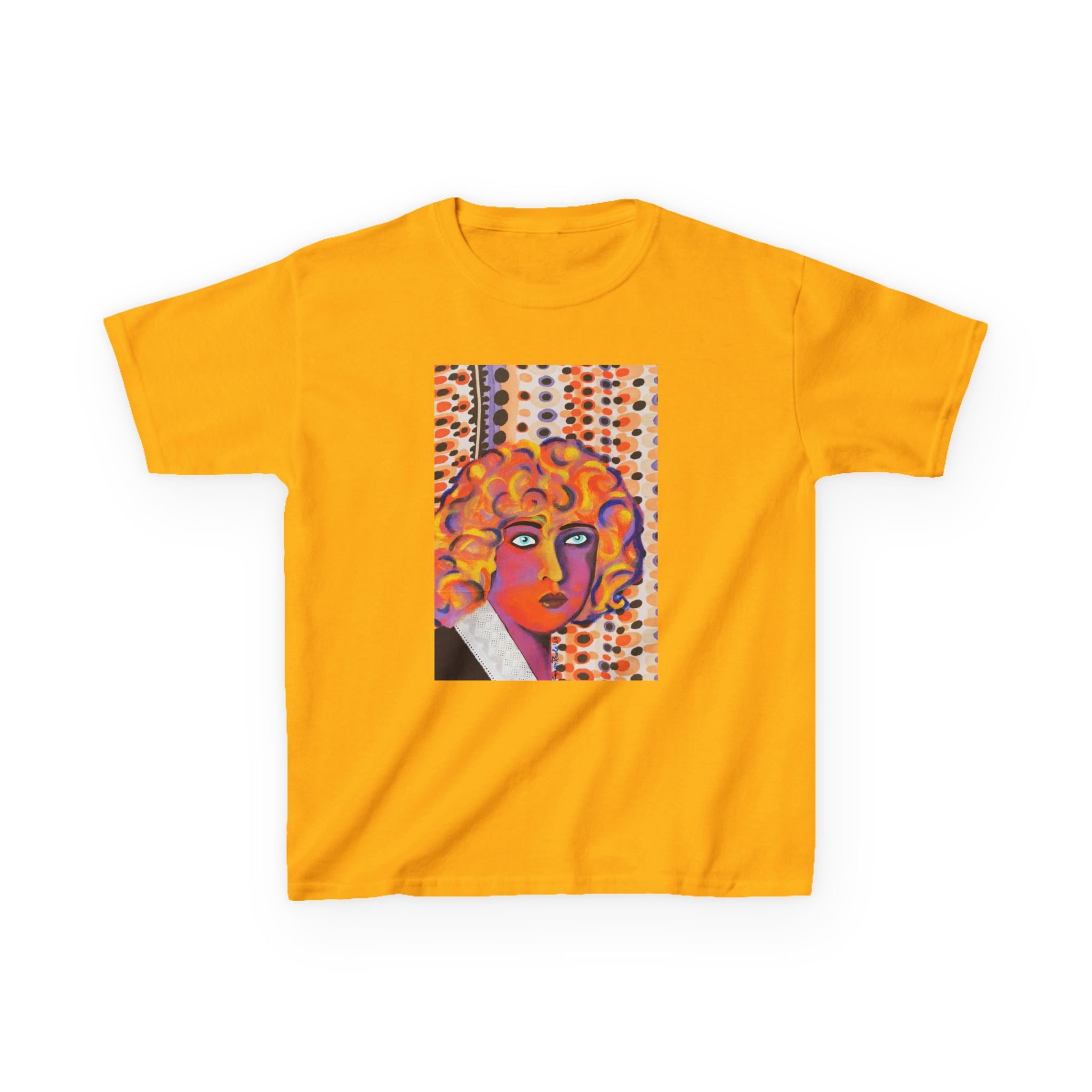 Kids Art Tee — Colorful Nahui Olin Pop Portrait Graphic