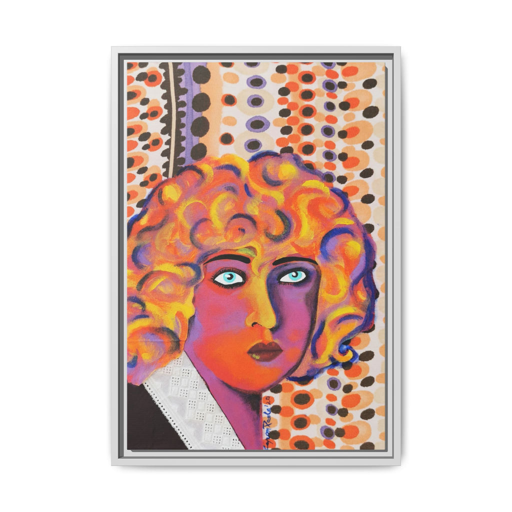 Framed Pop Art Nahui Olin's Portrait Canvas — Colorful Abstract Woman Wall Art