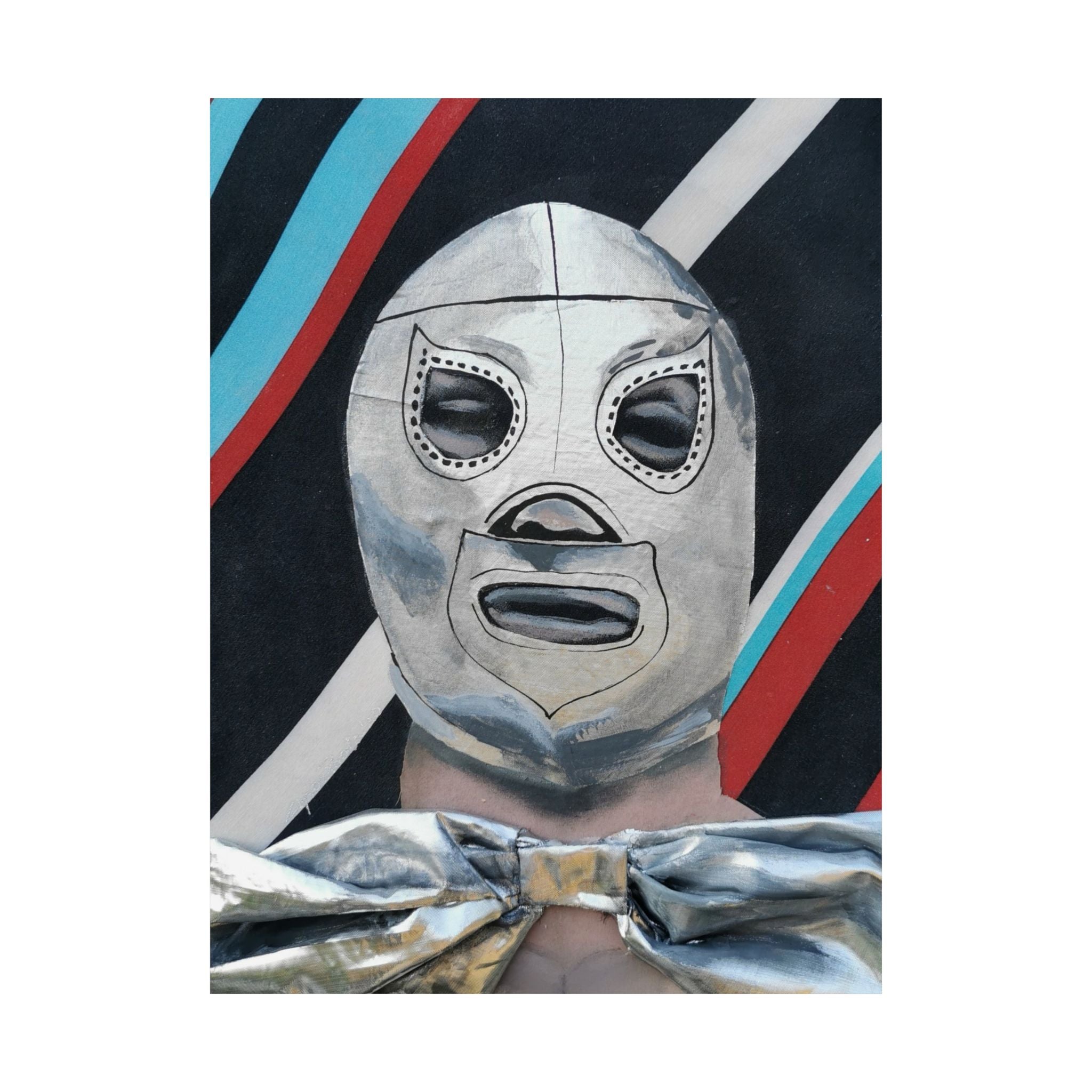 "El Santo" Luchador Mask Matte Poster — Vintage Mexican Wrestling Art Print (Vertical)