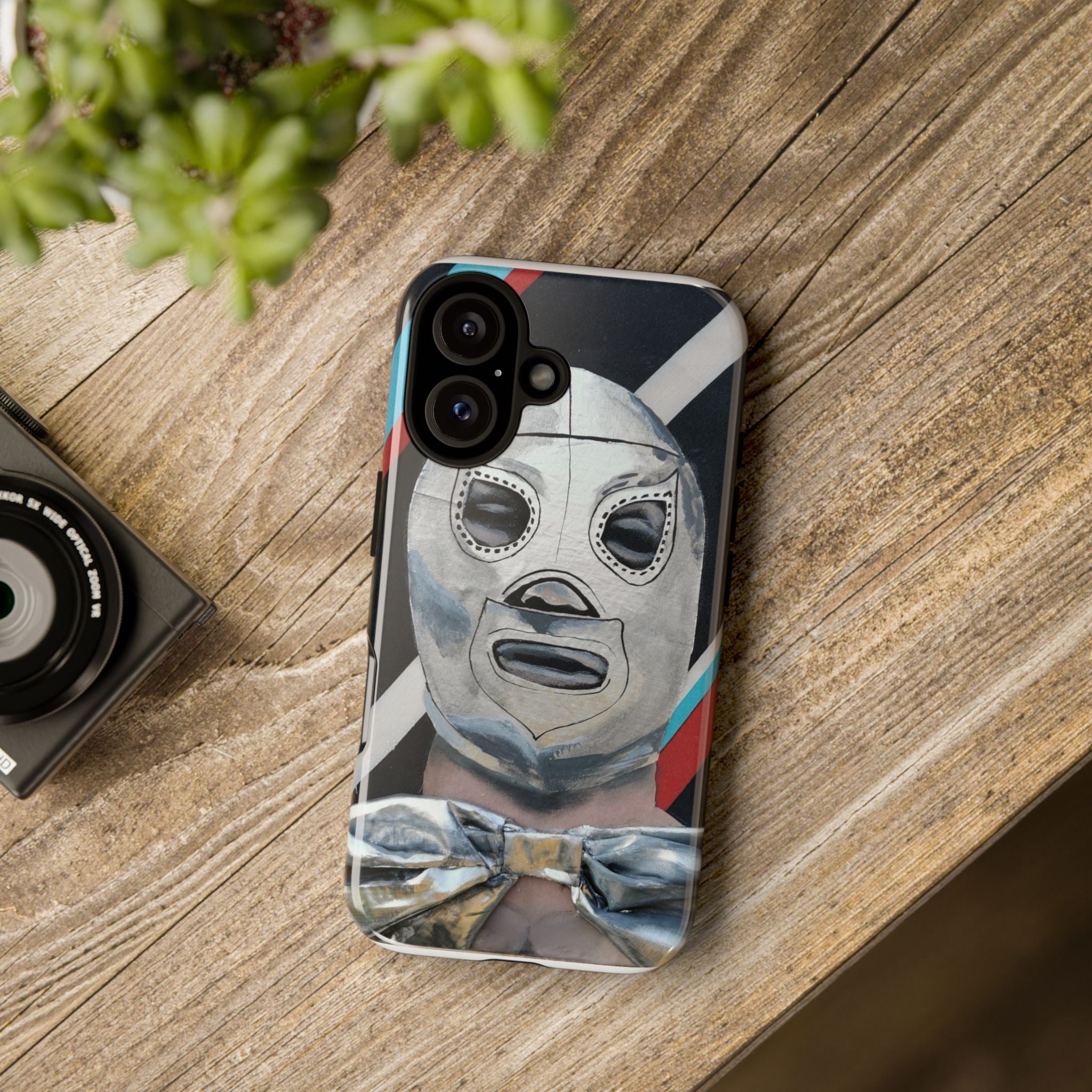 "El Santo" Luchador Mask Phone Case — Retro Mexican Wrestling Design