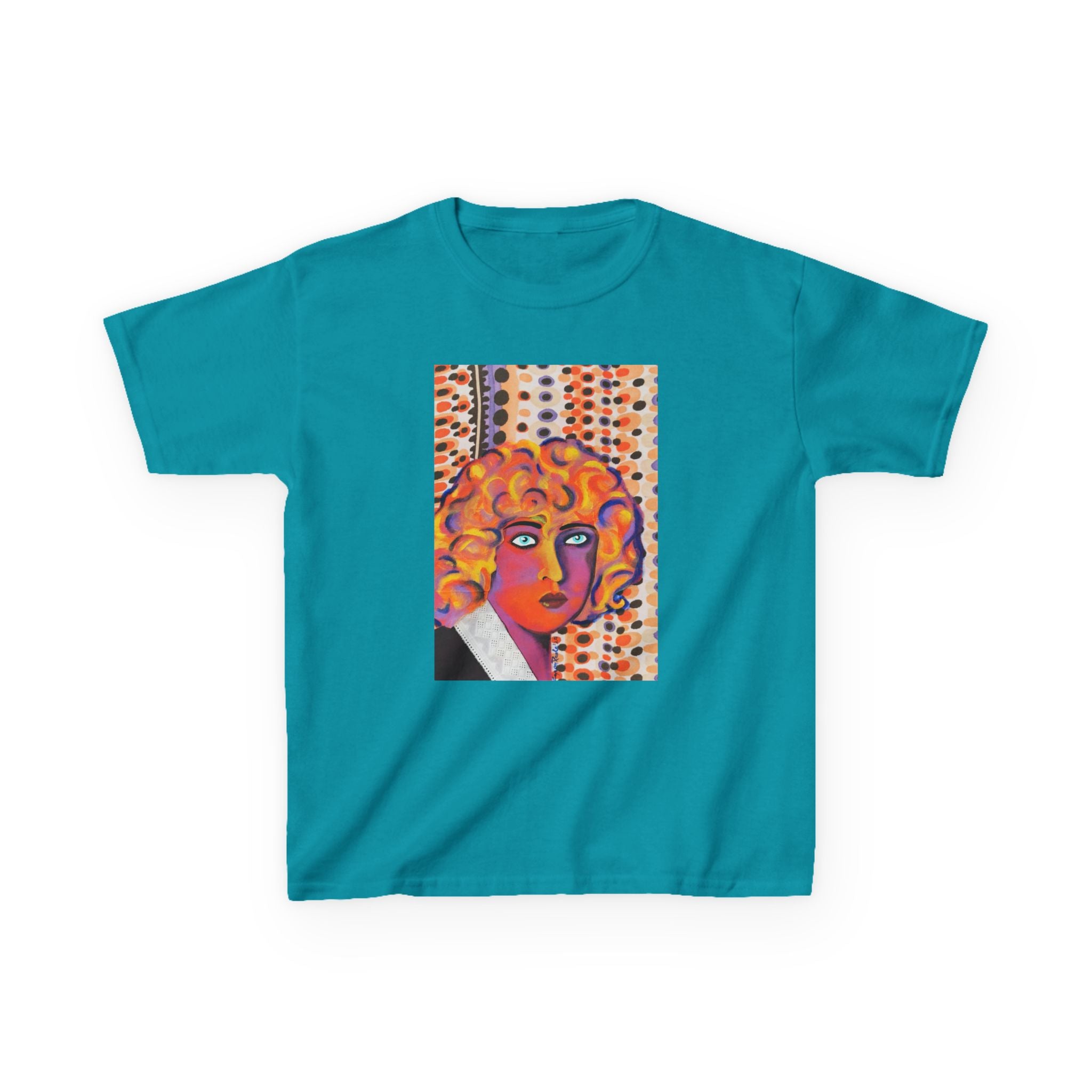 Kids Art Tee — Colorful Nahui Olin Pop Portrait Graphic