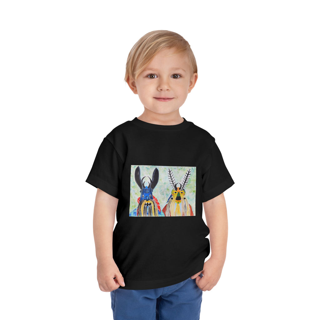 Toddler Tee — Colorful Folk Deer Illustration Kids Shirt