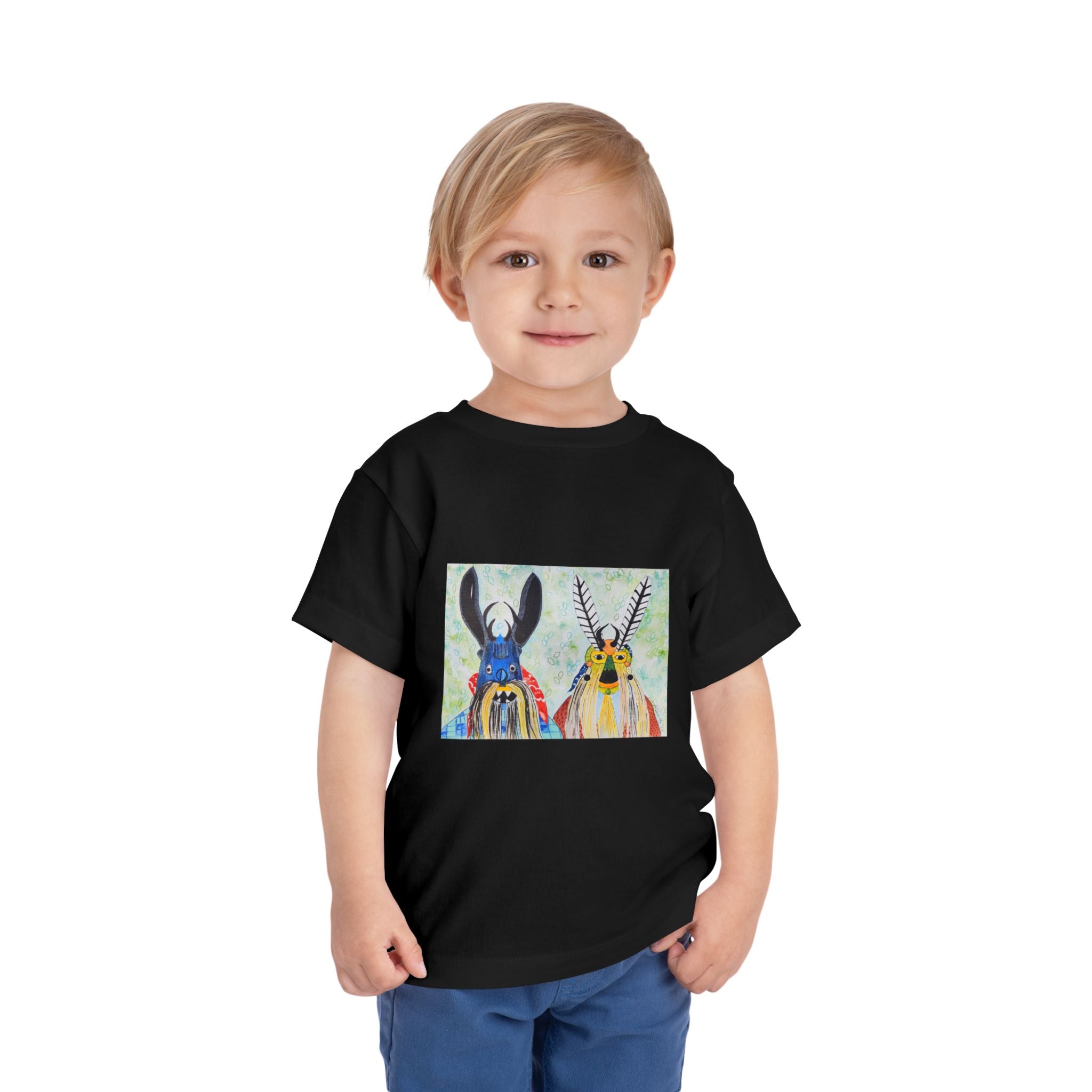 Toddler Tee — Colorful Folk Deer Illustration Kids Shirt